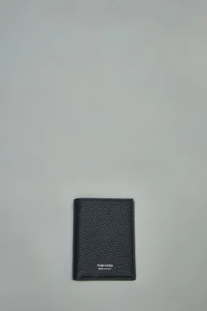 Soft Grain Leather T Line Folding Cardholder