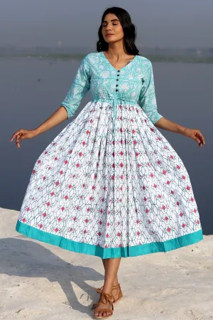 SootiSyahi 'The Geometrical Fusion ' Cotton Dress