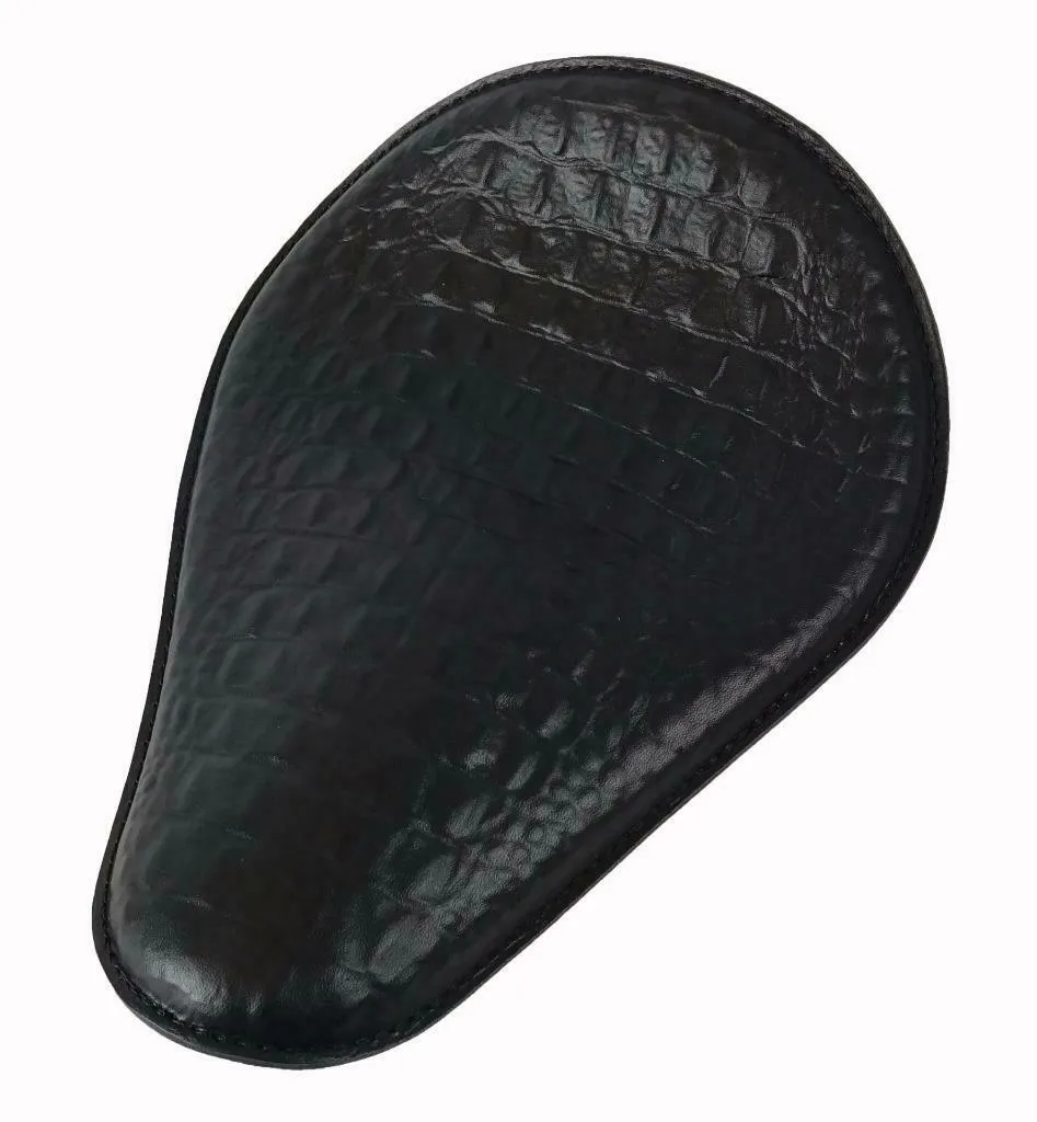 Spring Seat Chopper Bobber Harley Sportster Dyna 11x14 Black Alligator Leather