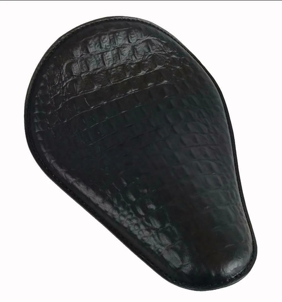 Spring Seat Chopper Bobber Harley Sportster Dyna 11x14 Black Alligator Leather