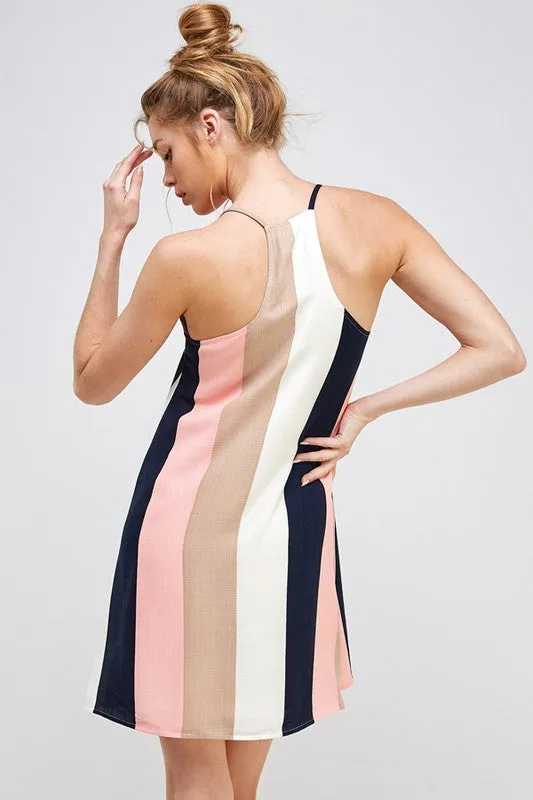 STRIPED PRINTED DRESS