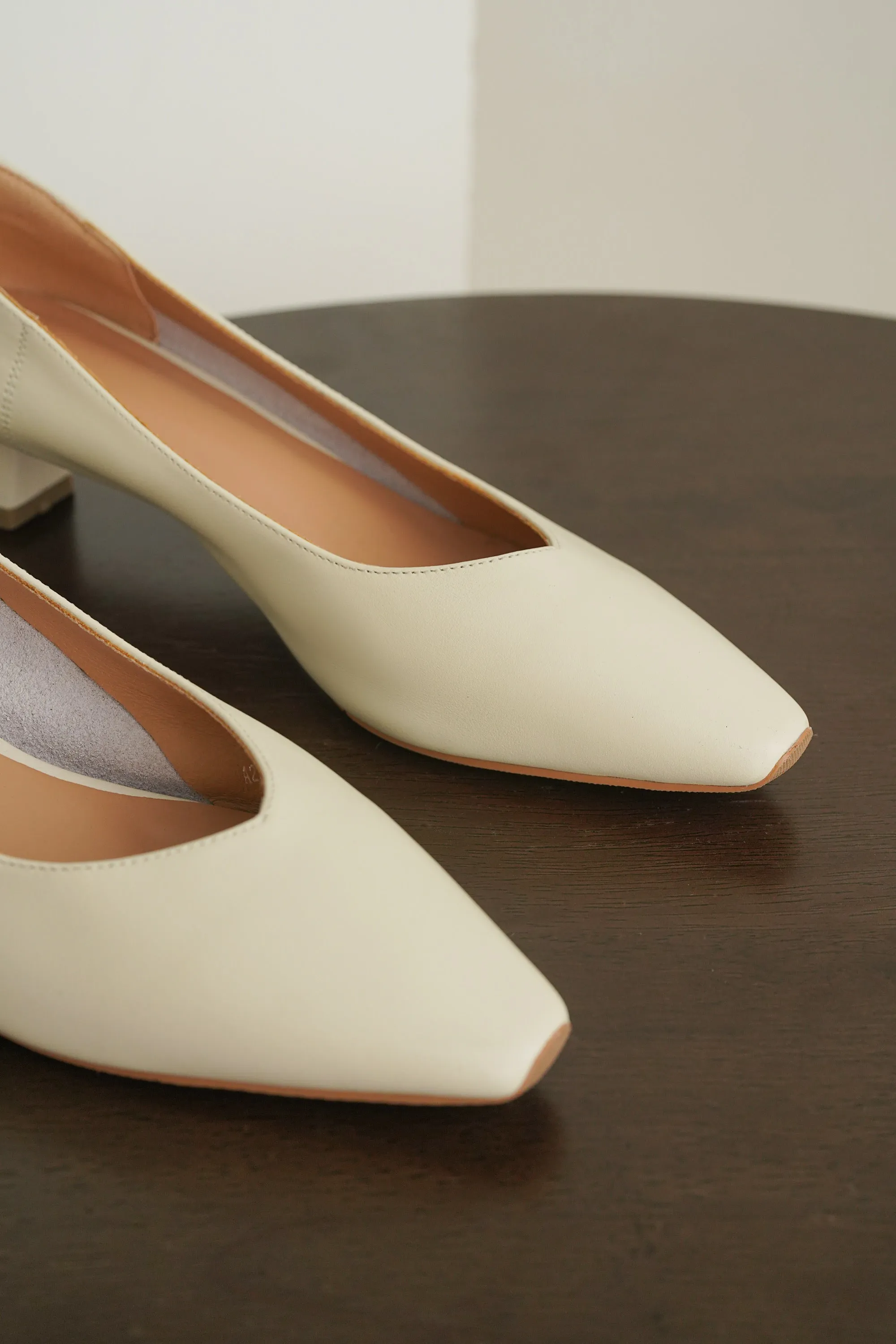 Sylvie Leather Pumps - White