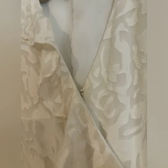 Tanya Taylor White Bianka Wrap Midi V Neck Dress Size 6