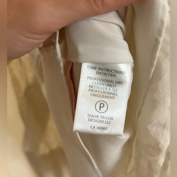 Tanya Taylor White Bianka Wrap Midi V Neck Dress Size 6