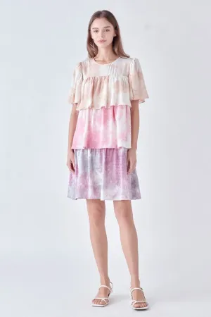 Tie Dye Swiss Dot Dress