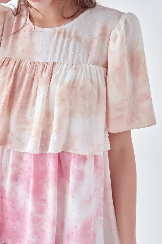 Tie Dye Swiss Dot Dress