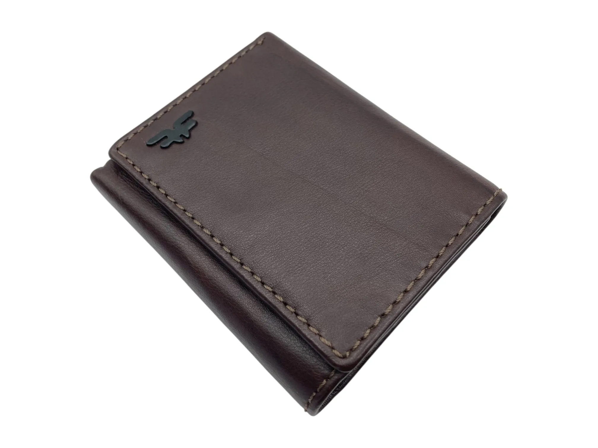 Trifold Wallet RFID Slim Wallets 10 Card Double Stitch # 1159 [Button]