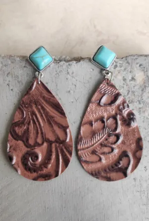 Turquoise Stud Teardrop Earring
