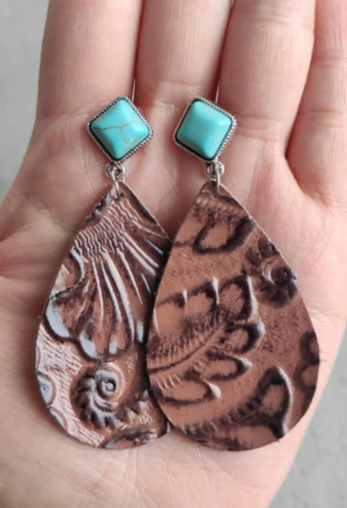 Turquoise Stud Teardrop Earring