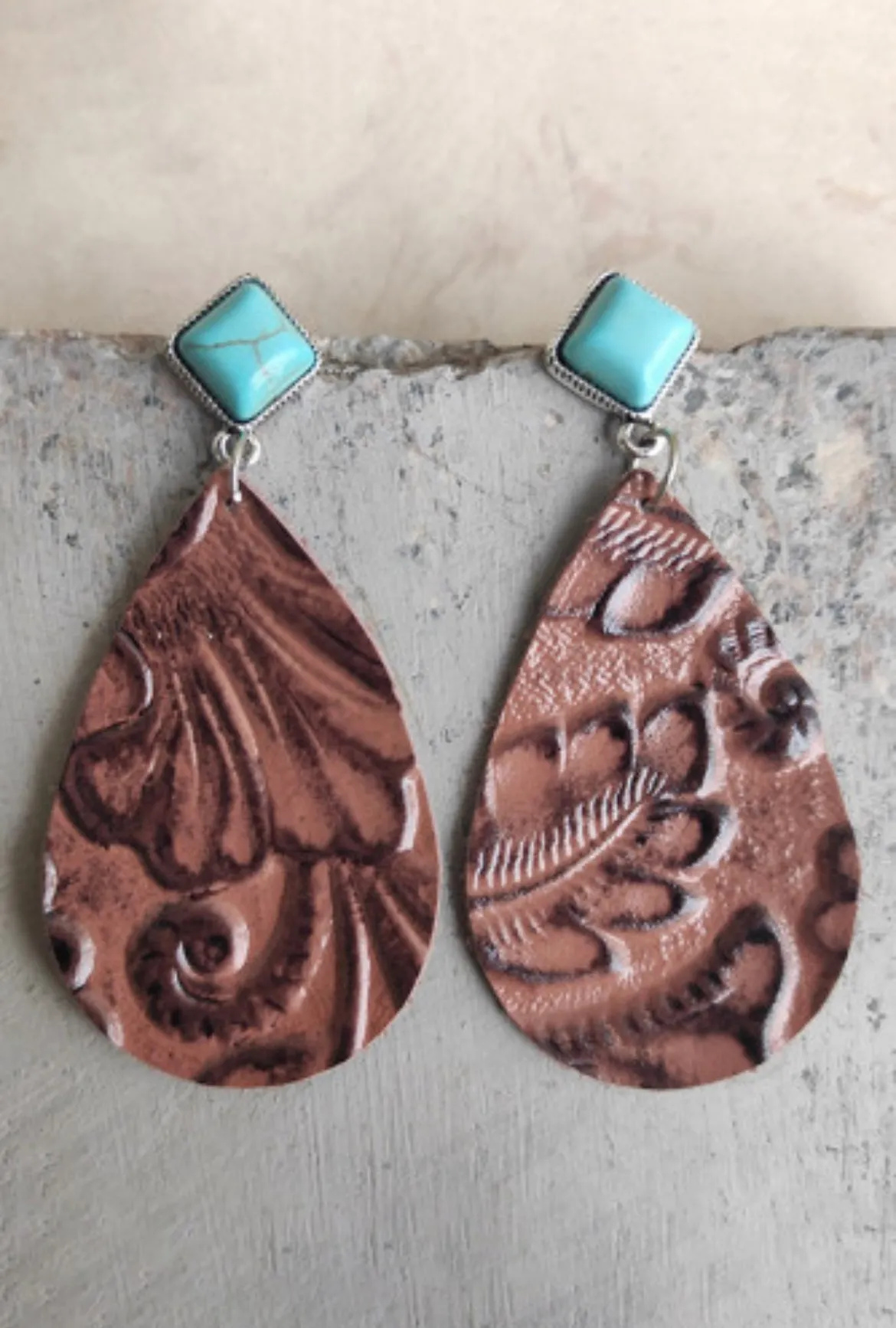 Turquoise Stud Teardrop Earring