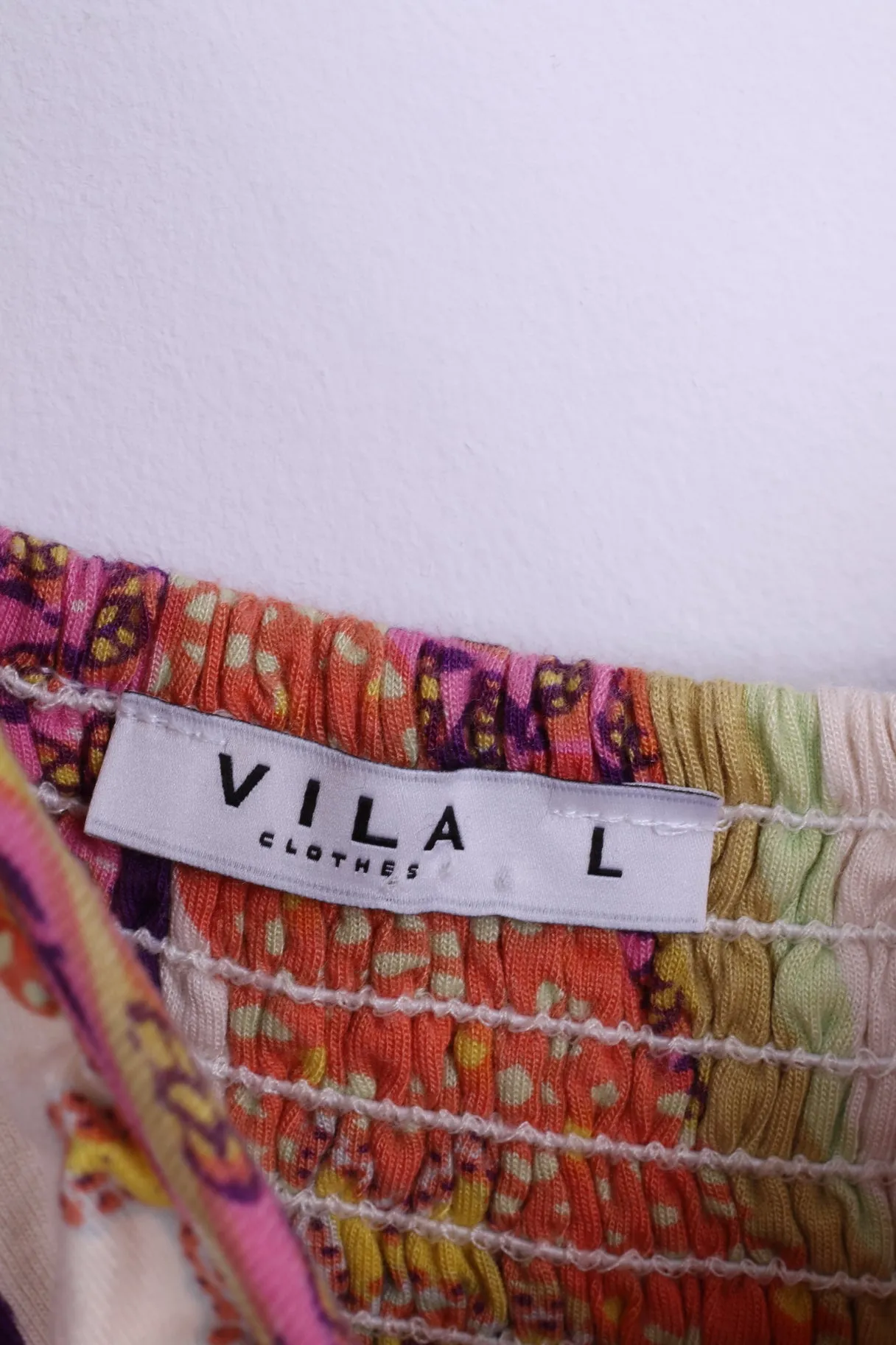 VILA Womens L Dress Summer Floral Viscose Multi Colors