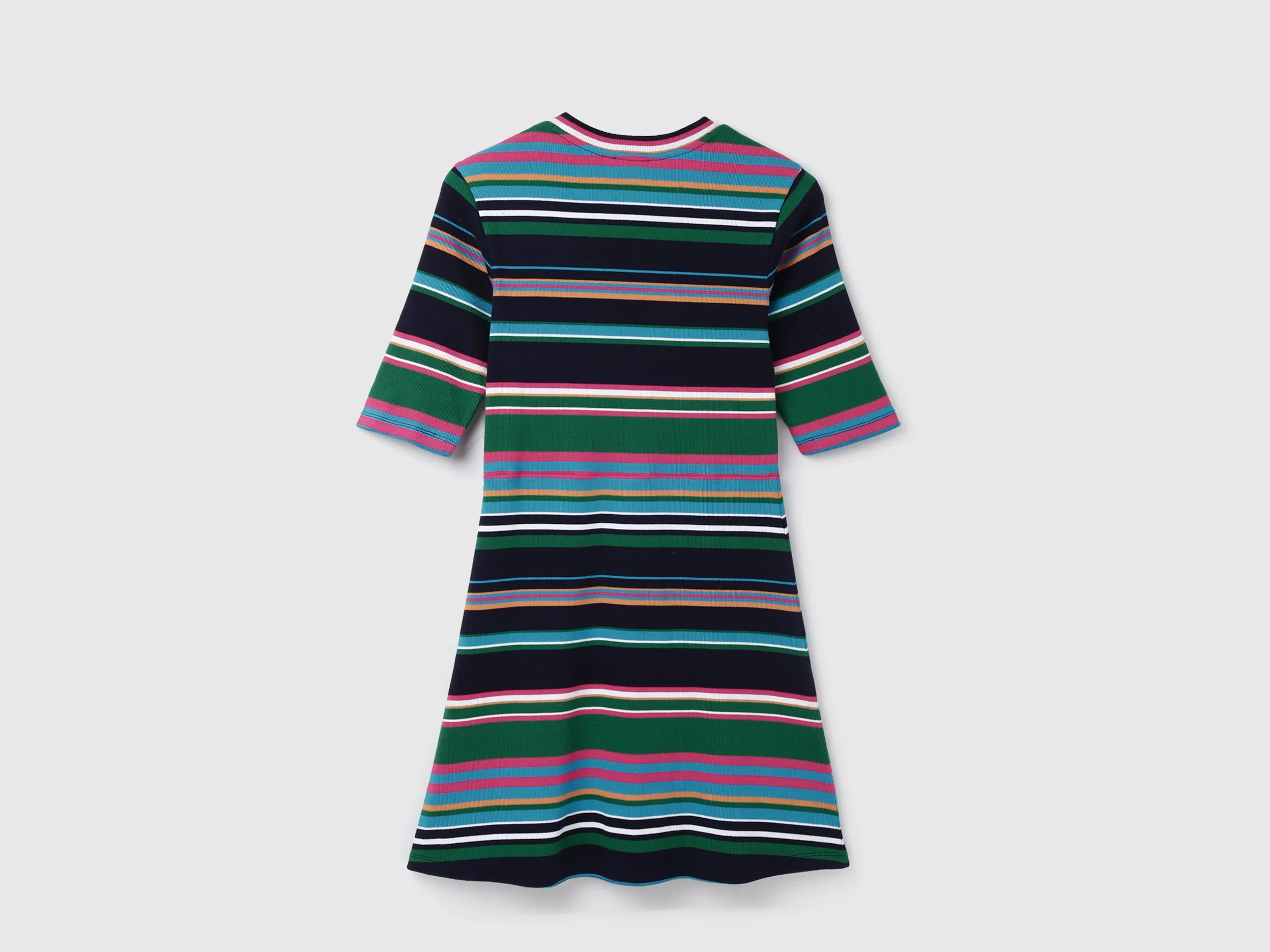 Women's Regular Fit Round Neck Striped Dresses