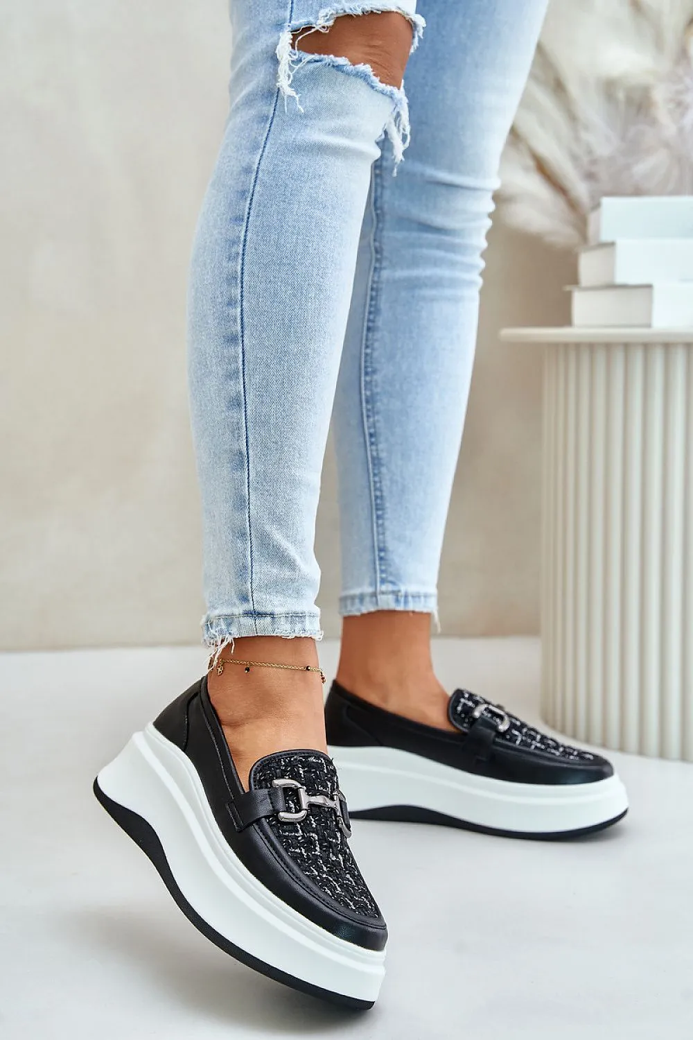 Women's Step in Style Leather Platform Moccasins