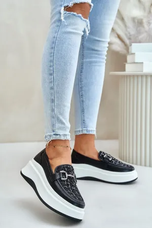 Women's Step in Style Leather Platform Moccasins