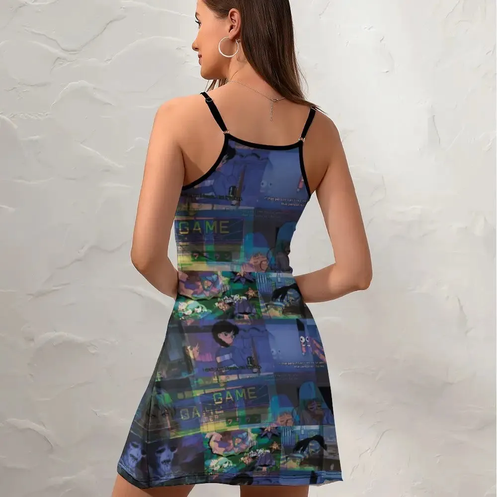 Y2K Sleeveless Top with Adjustable Straps and Open Back